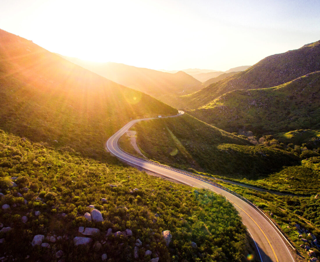 road with sunset