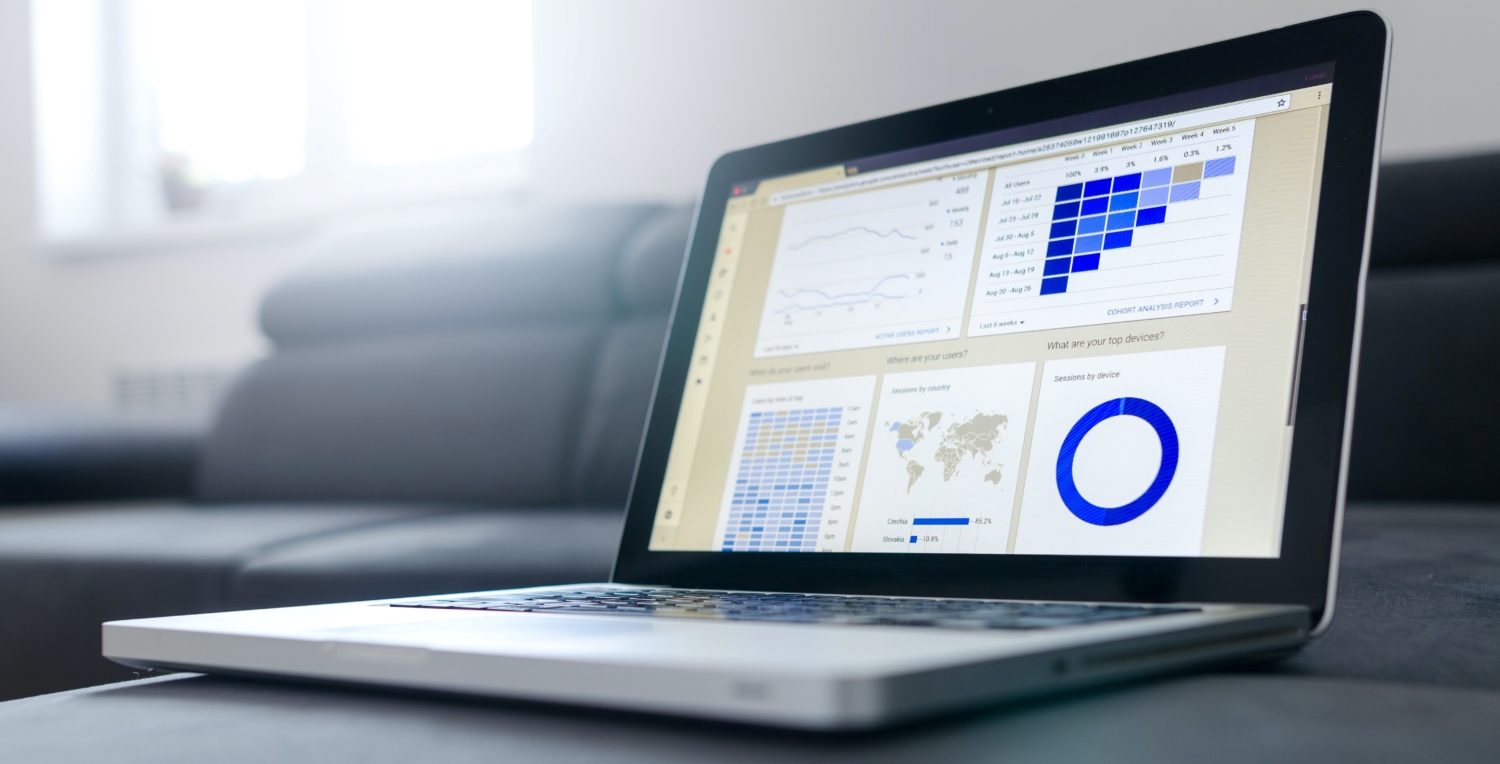 a laptop displaying analytics