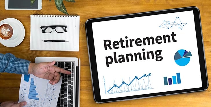 a banner showing the words retirement planning