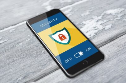 a phone showing a security app switched on