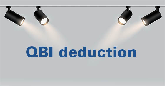 Spotlights pointed at QBI Deduction text