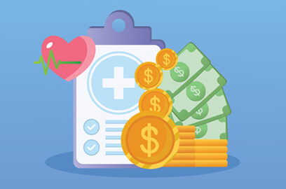 Animated Medical clip board, coins and cash, Heart