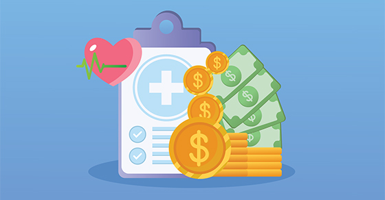 Animated Medical clip board, coins and cash, Heart