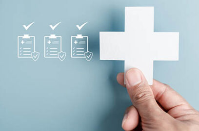 Healthcare,Insurance,Concept,With,Medical,Cross,And,Checklist.,Health,Coverage,