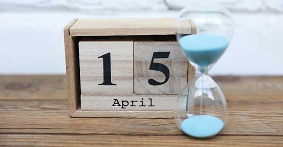 Wooden, block, calendar, 15, April, hour glass, sand, running out