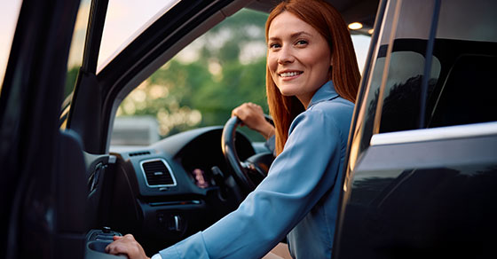 Car,, Car door, Open, Women, seated, drivers, seat