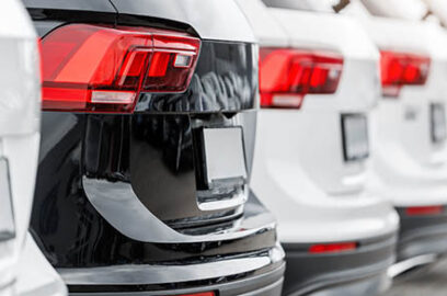 Back,View,Many,Modern,New,Suv,Cars,Fleet,Stock,At