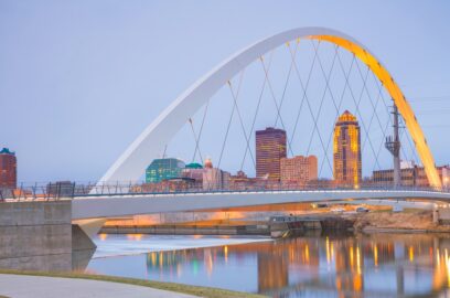 Des Moines, Iowa, River, bridge, City, Skyline