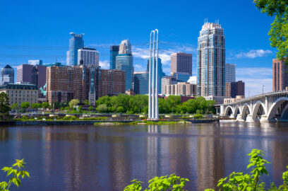 mississippi river, minneapolis skyline