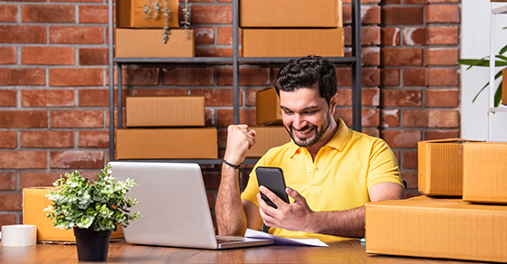 Home Office, side business, Desk, Laptop, Shipping boxes, side hustle