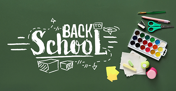Text, Back, to, school, supplies, water color, scissors, pen, paint brush,