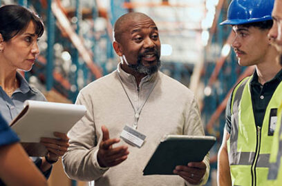 Logistics,,Team,Or,Supervisor,Planning,With,Tablet,For,Service,Delivery,