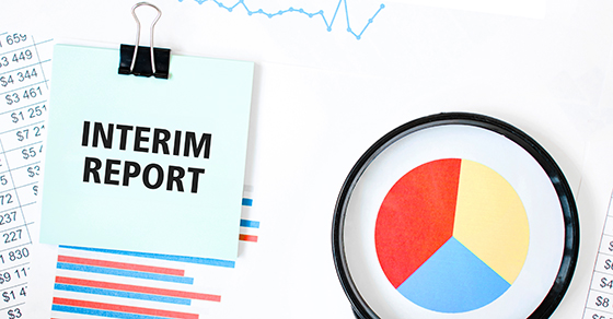 Data sheets and charts, Sticky note, clipped to report, text: Interim, Report